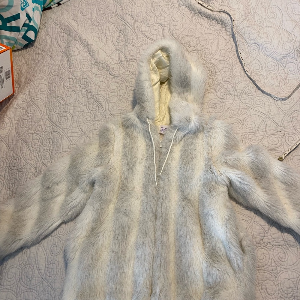 Vintage Faux Fur Hooded Coat